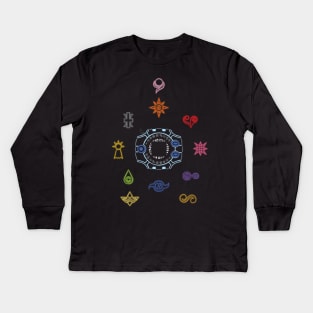 Digivice and Digicrest Kids Long Sleeve T-Shirt